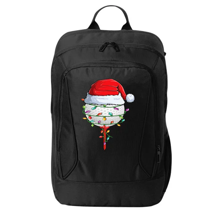 Golfing Christmas Pajama Funny Holiday Golf Ball Santa Hat City Backpack