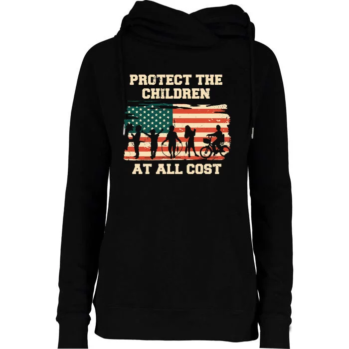 Gods Children Protect The Children At All Cost USA Womens Funnel Neck Pullover Hood