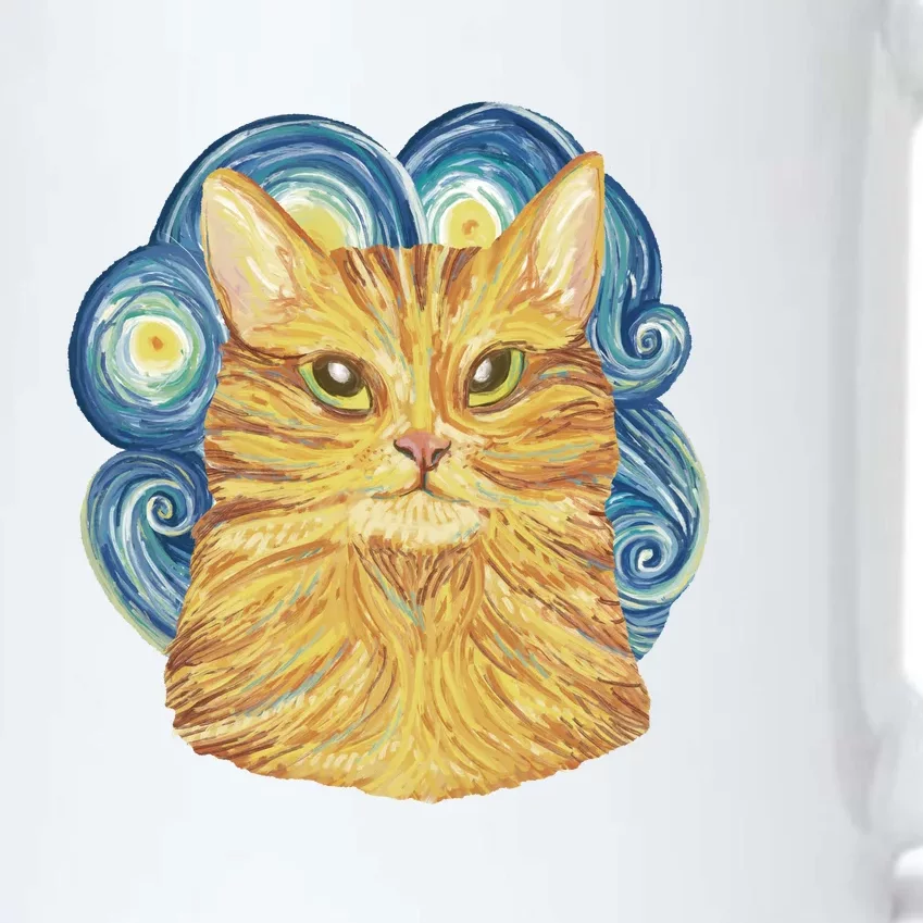 Golden Cat Post Impressionism Black Color Changing Mug