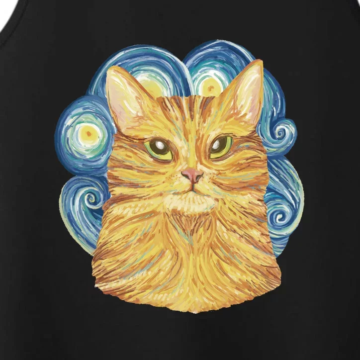 Golden Cat Post Impressionism Performance Tank