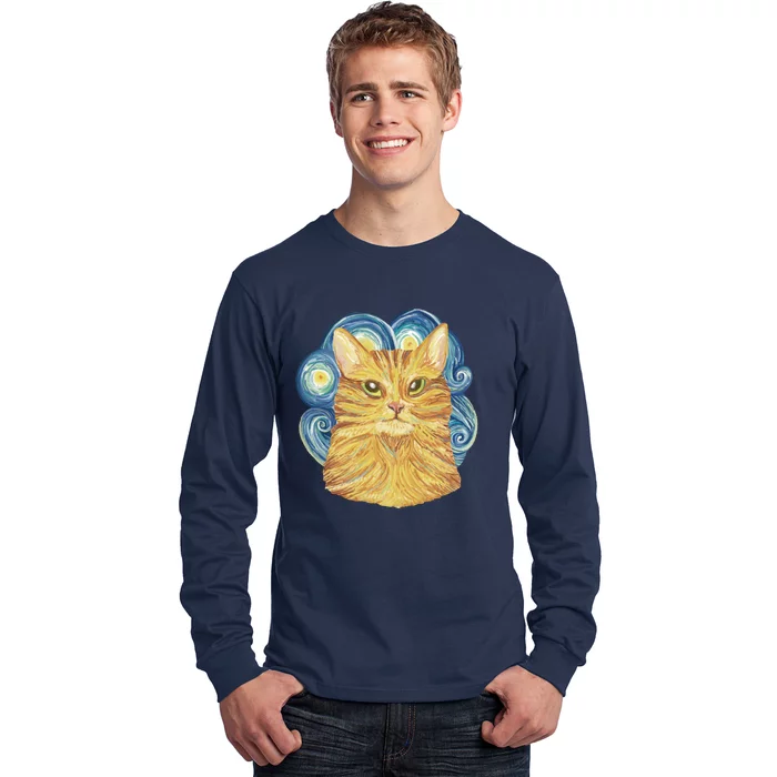 Golden Cat Post Impressionism Long Sleeve Shirt