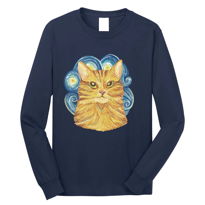 Golden Cat Post Impressionism Long Sleeve Shirt