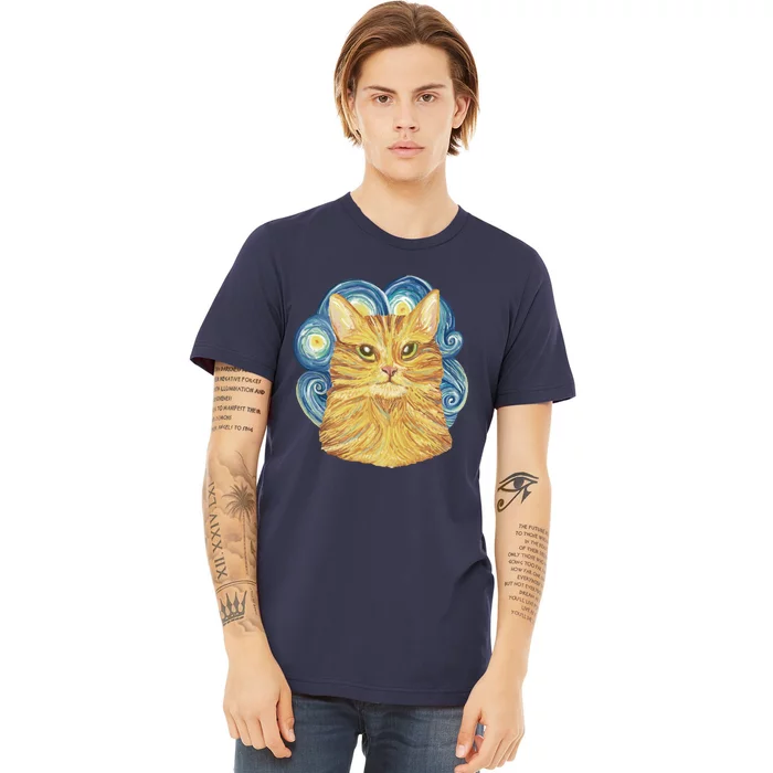 Golden Cat Post Impressionism Premium T-Shirt