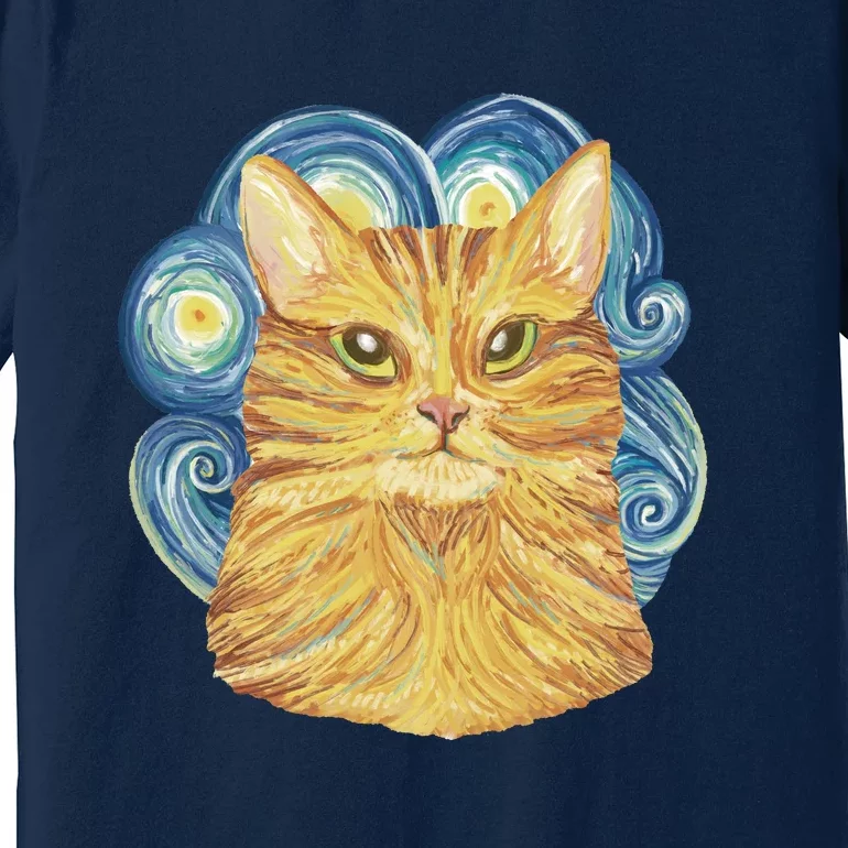 Golden Cat Post Impressionism Premium T-Shirt