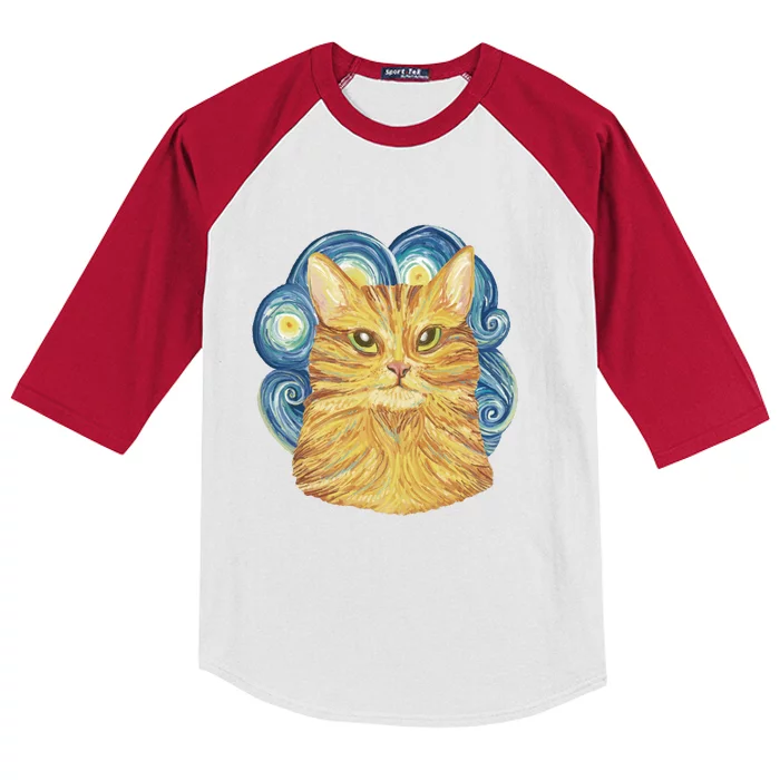 Golden Cat Post Impressionism Kids Colorblock Raglan Jersey