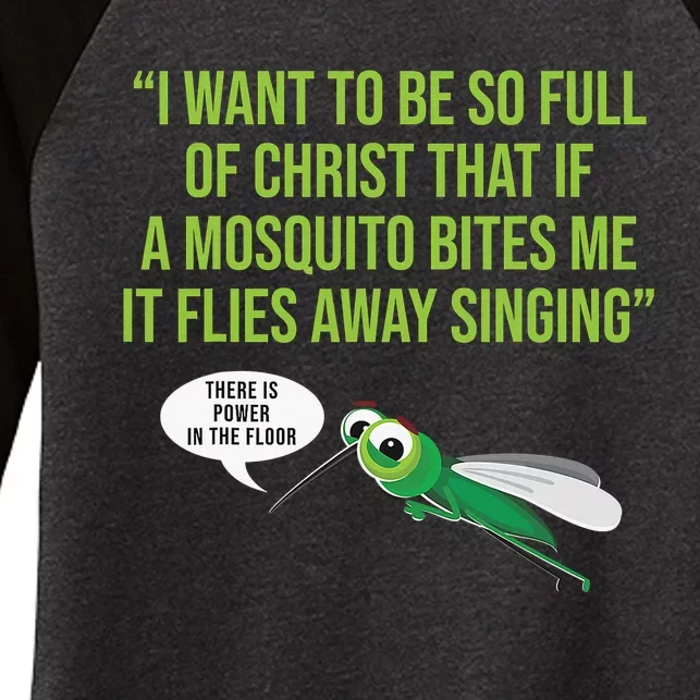 God Christian Quote Jesus Funny Religious Bible Mosquito Women's Tri-Blend 3/4-Sleeve Raglan Shirt