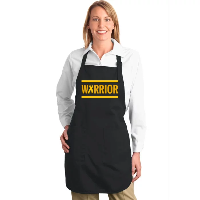 Gold Cancer Ribbon Warrior Full-Length Apron With Pocket