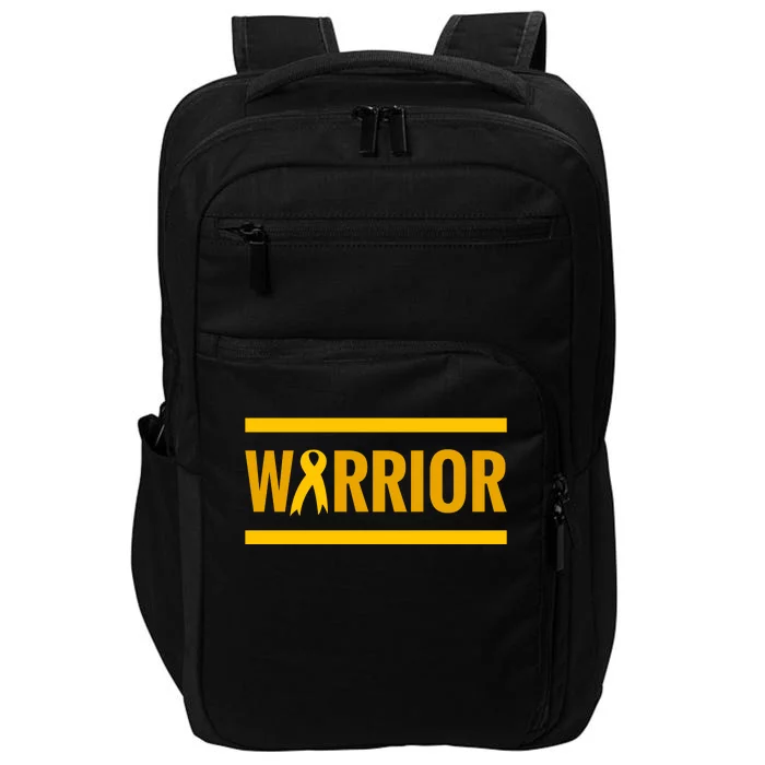 Gold Cancer Ribbon Warrior Impact Tech Backpack