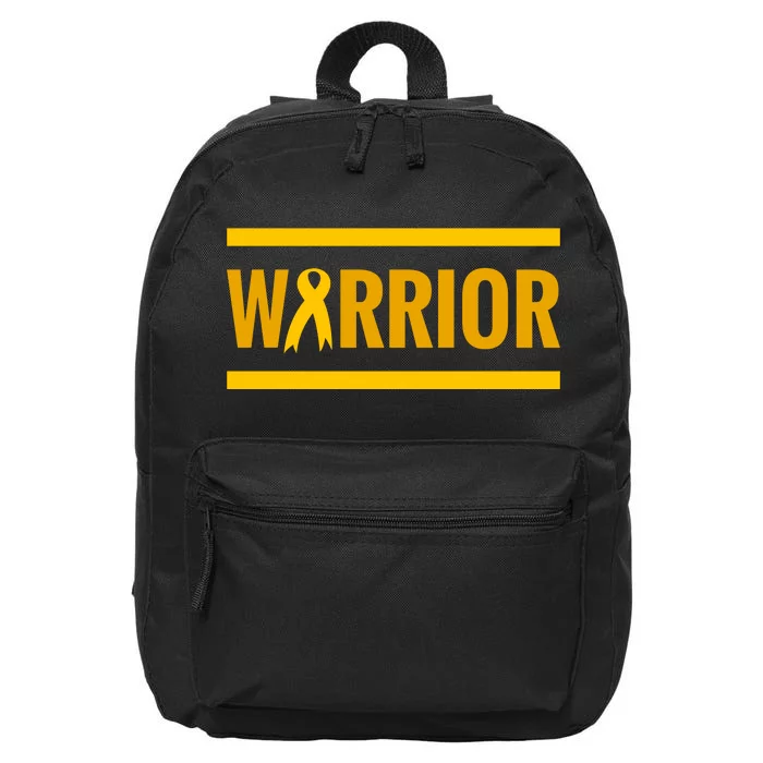 Gold Cancer Ribbon Warrior 16 in Basic Backpack