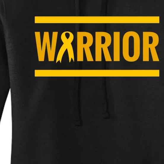 Gold Cancer Ribbon Warrior Women's Pullover Hoodie