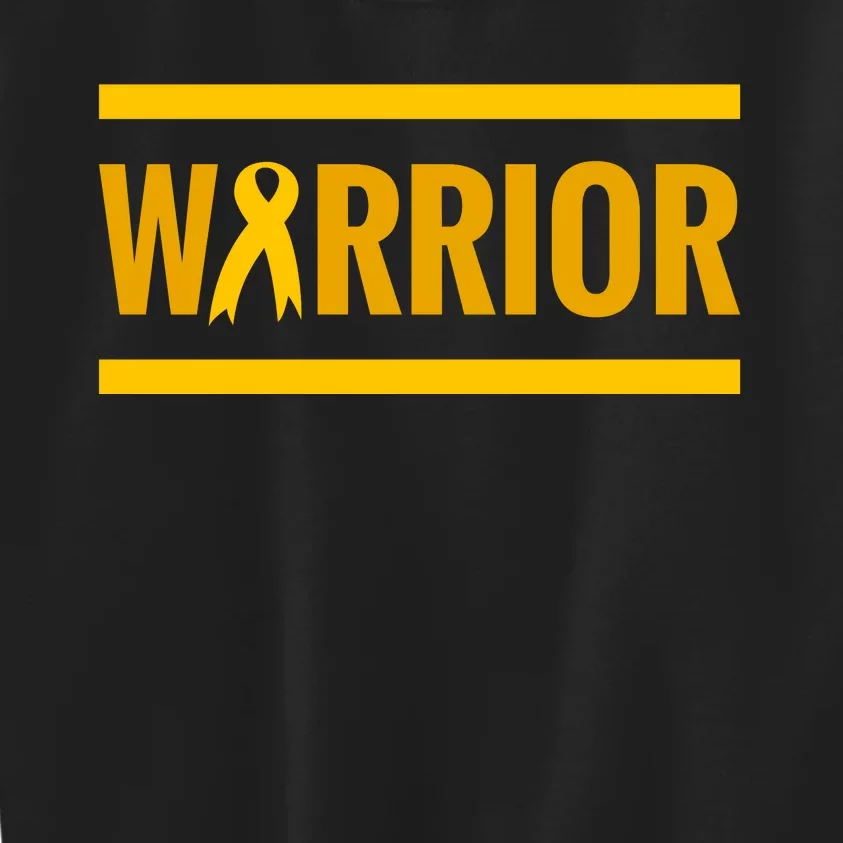 Gold Cancer Ribbon Warrior Kids Sweatshirt