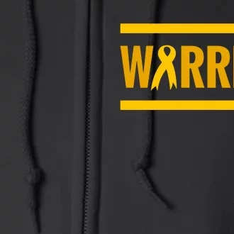 Gold Cancer Ribbon Warrior Full Zip Hoodie