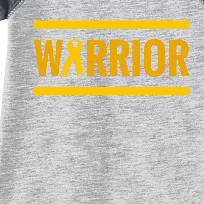 Gold Cancer Ribbon Warrior Infant Baby Jersey Bodysuit