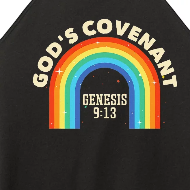 God’s Covenant Rainbow Genesis 9:13 Christian Women’s Perfect Tri Rocker Tank