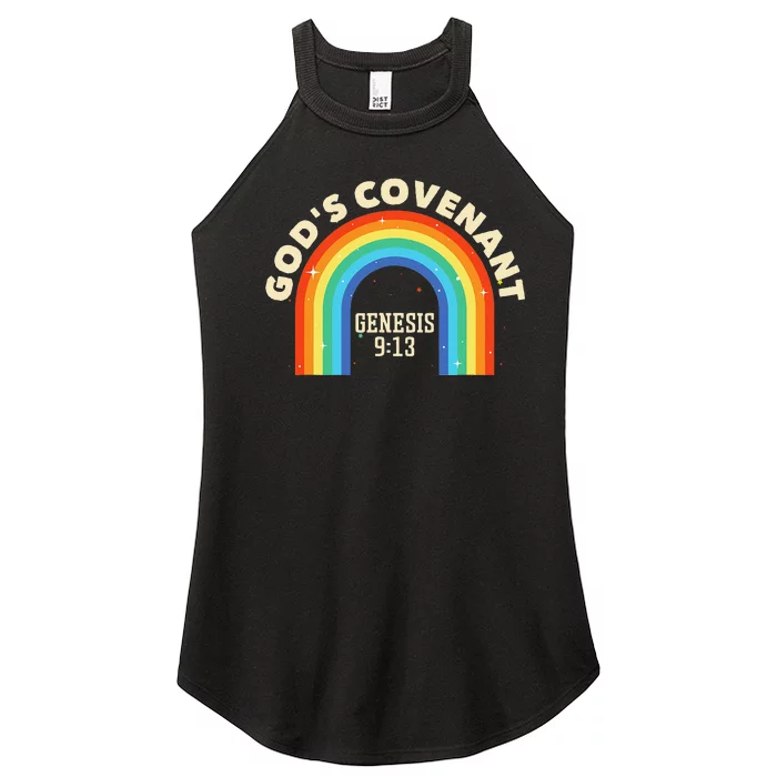 God’s Covenant Rainbow Genesis 9:13 Christian Women’s Perfect Tri Rocker Tank