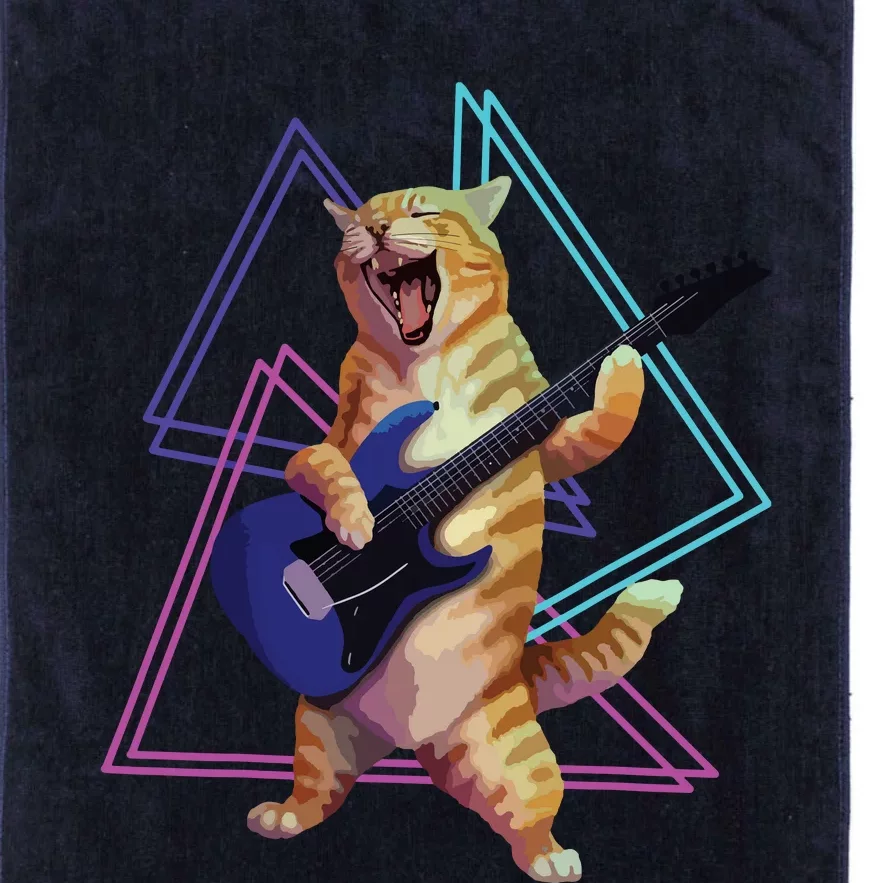 Guitar Cat Rock Kitty On An Electric Guitar Platinum Collection Golf Towel