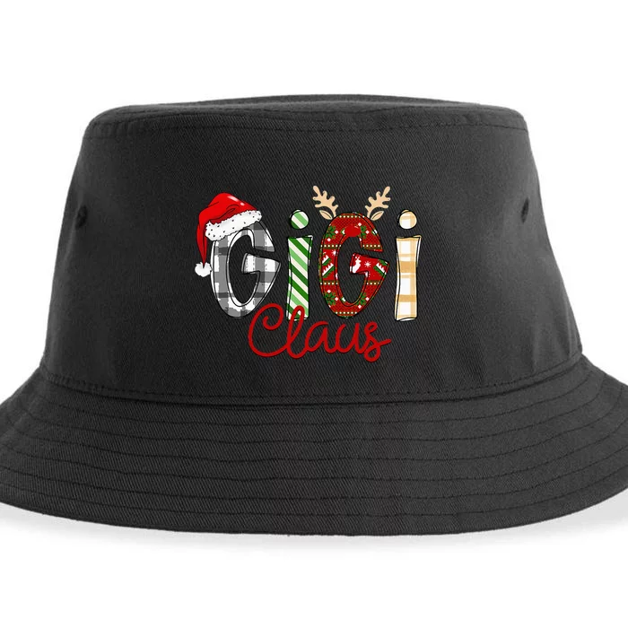 Gigi Claus Reindeer Christmas Idea for Grandma Nana Mimi Sustainable Bucket Hat