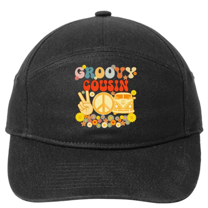 Groovy Cousin Retro Matching Family Baby Shower Father's Day 7-Panel Snapback Hat