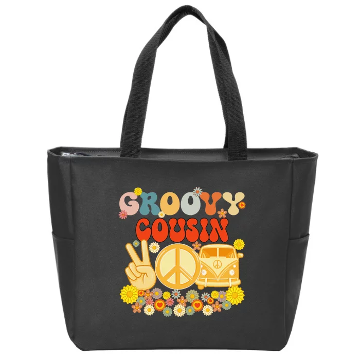 Groovy Cousin Retro Matching Family Baby Shower Father's Day Zip Tote Bag