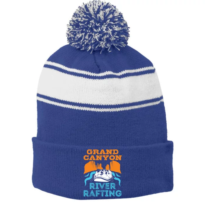 Grand Canyon River Rafting National Park Colorado River Gift Stripe Pom Pom Beanie