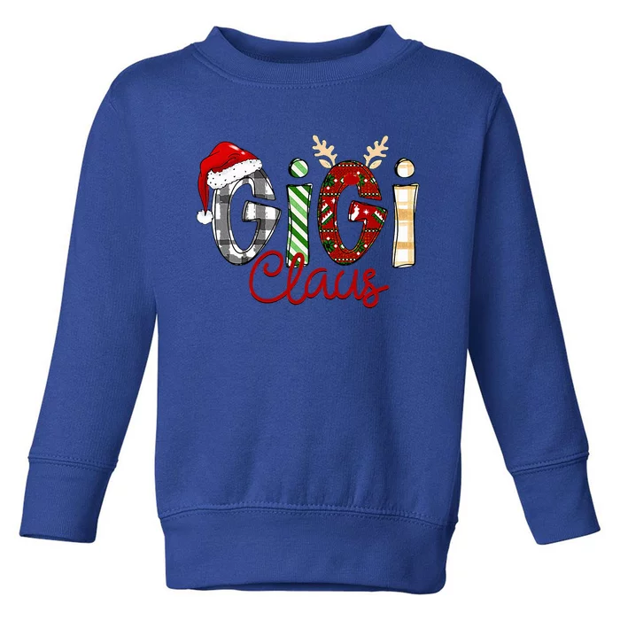 Gigi Claus Reindeer Christmas Idea for Grandma Nana Mimi Toddler Sweatshirt