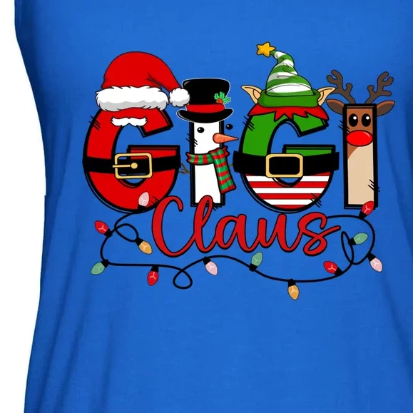 Gigi Claus Reindeer Santa Plaid Christmas Nana Mimi Mama Gift Ladies Essential Flowy Tank