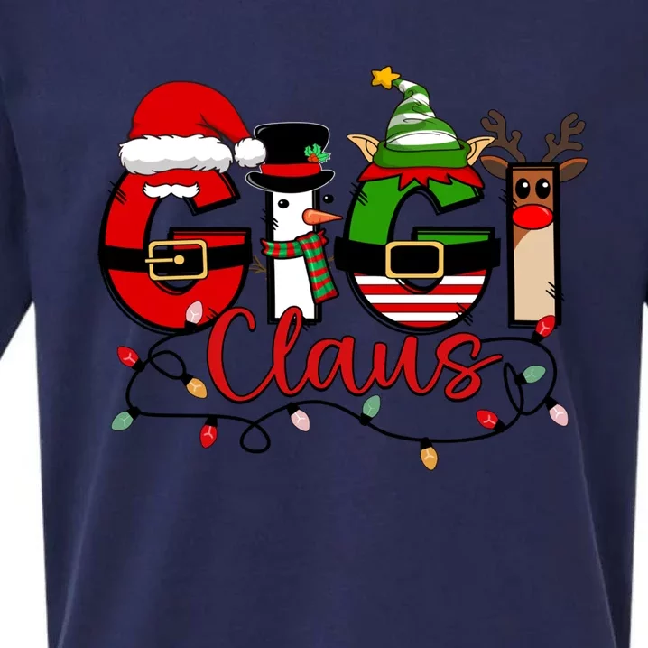 Gigi Claus Reindeer Santa Plaid Christmas Nana Mimi Mama Gift Sueded Cloud Jersey T-Shirt