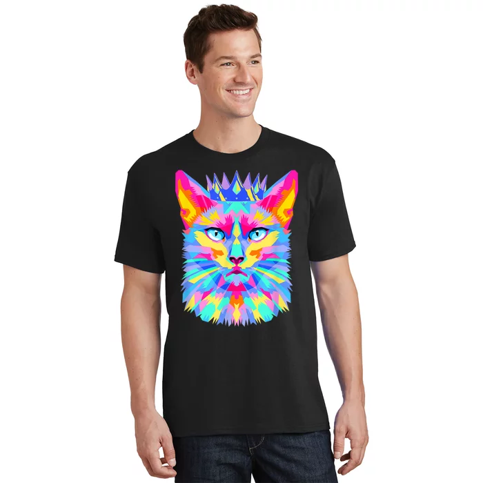 Graphic Cat Retro For Cat Lovers, Cat Mother Funny Cat Crown T-Shirt