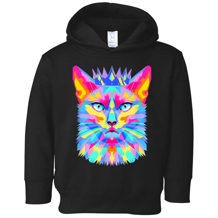 Graphic Cat Retro For Cat Lovers, Cat Mother Funny Cat Crown Toddler Hoodie