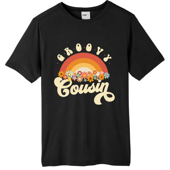 Groovy Cousin Retro Rainbow Colorful Flowers Design ChromaSoft Performance T-Shirt