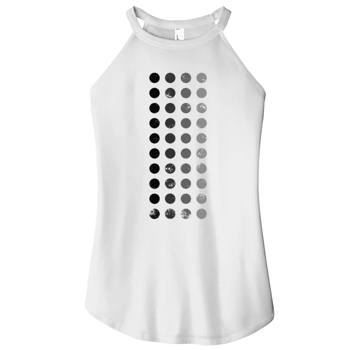 Geometric Circle Shapes Geometry Art Grid Pattern Distressed Women’s Perfect Tri Rocker Tank