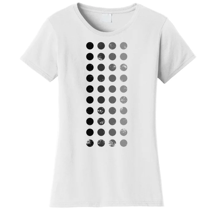 Geometric Circle Shapes Geometry Art Grid Pattern Distressed Women's T-Shirt