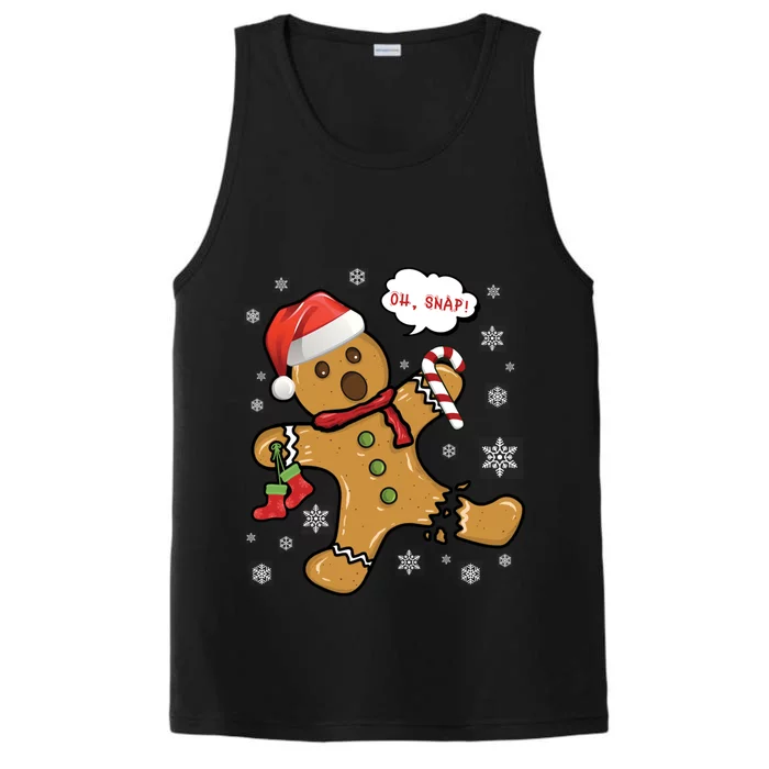 Gingerbread Cookie Santa Hat Oh Snap Funny Christmas Gift Performance Tank