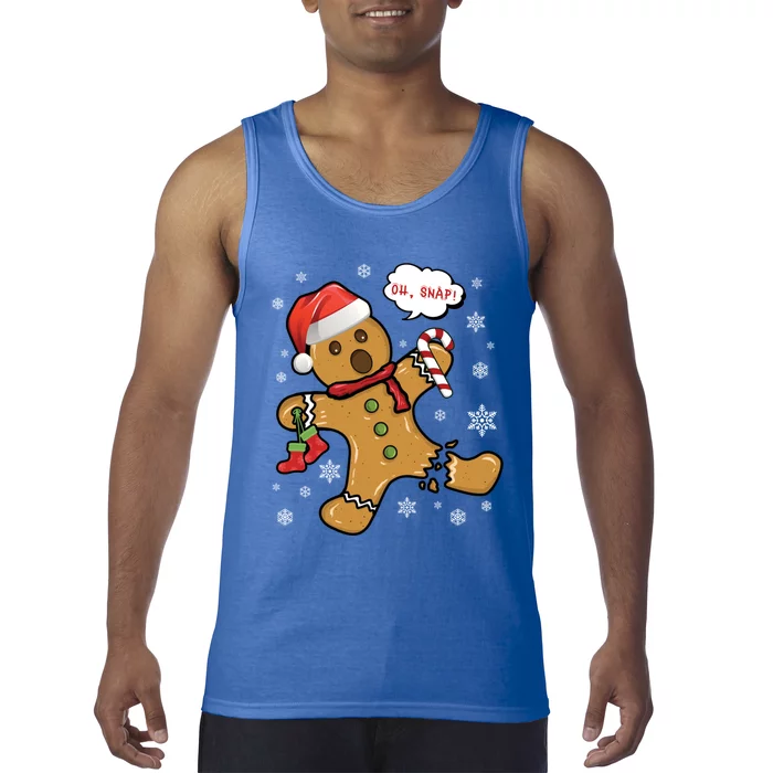 Gingerbread Cookie Santa Hat Oh Snap Funny Christmas Gift Tank Top