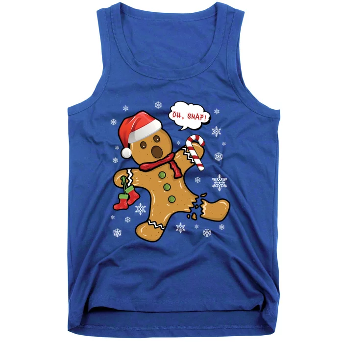 Gingerbread Cookie Santa Hat Oh Snap Funny Christmas Gift Tank Top