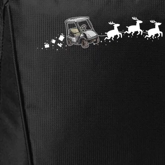 Golf Cart Santa Christmas Sleigh Funny Golf Cart Xmas Cool Gift City Backpack