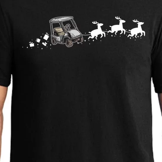 Golf Cart Santa Christmas Sleigh Funny Golf Cart Xmas Cool Gift Pajama Set