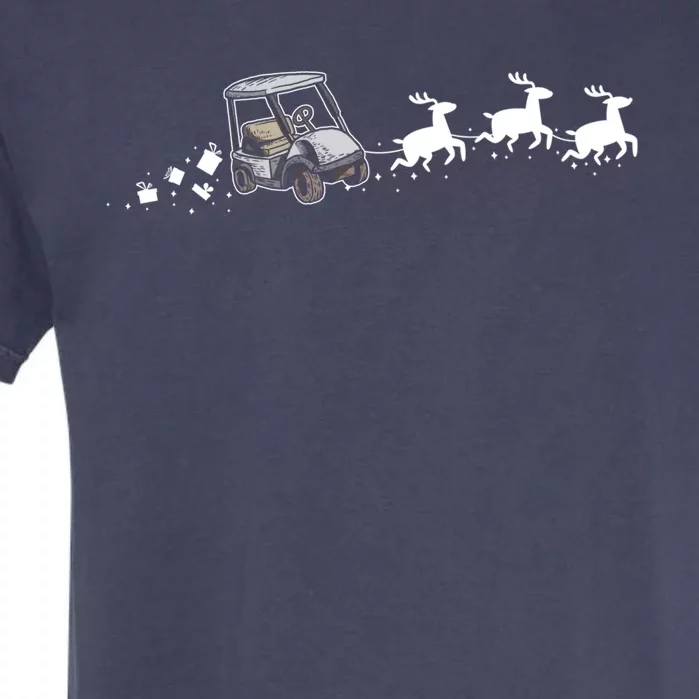 Golf Cart Santa Christmas Sleigh Funny Golf Cart Xmas Cool Gift Garment-Dyed Heavyweight T-Shirt