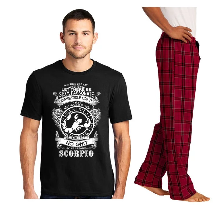 God Created Scorpio Funny Zodiac Sign Birthday Great Gift Pajama Set