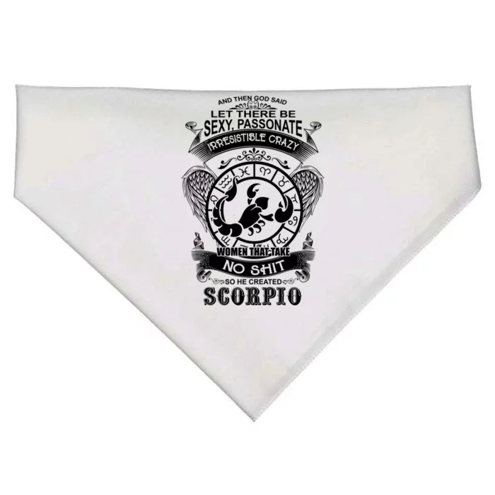 God Created Scorpio Funny Zodiac Sign Birthday Great Gift USA-Made Doggie Bandana