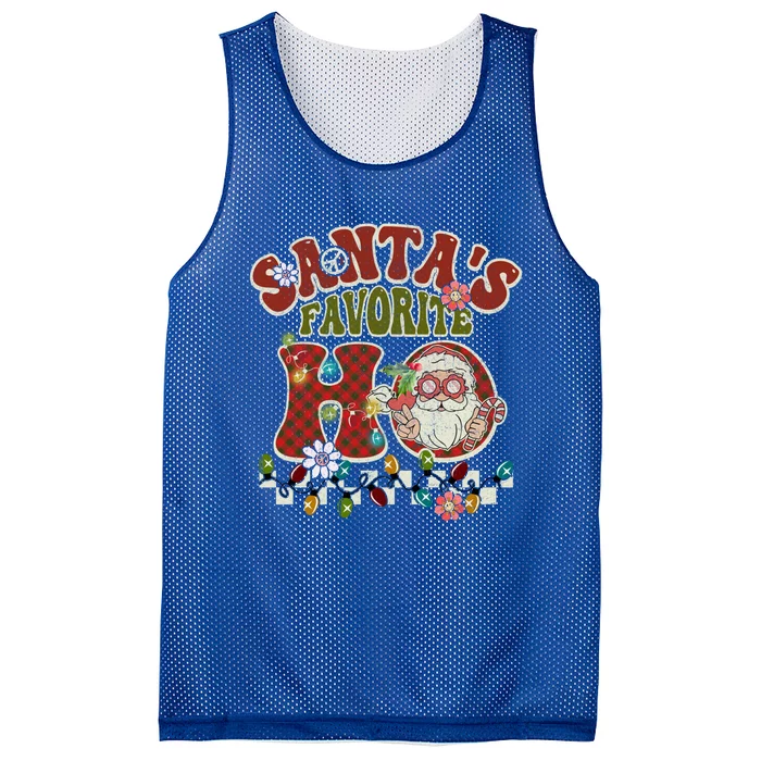 Groovy Christmas Santa's Favorite Ho Retro Xmas Pajama Fun Gift Mesh Reversible Basketball Jersey Tank