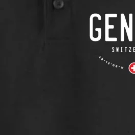 Geneva Coordinates Switzerland Flag Dry Zone Grid Performance Polo