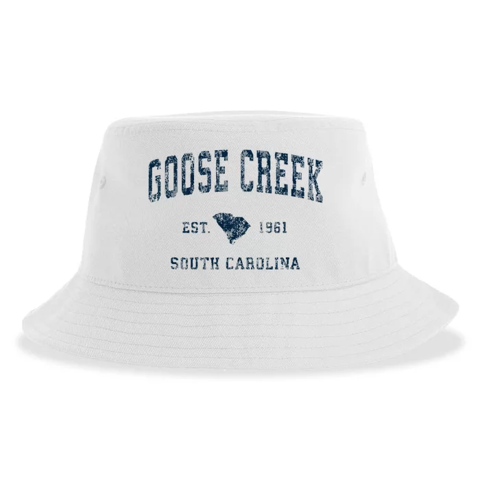 Goose Creek South Carolina Sc Vintage Sports Sustainable Bucket Hat