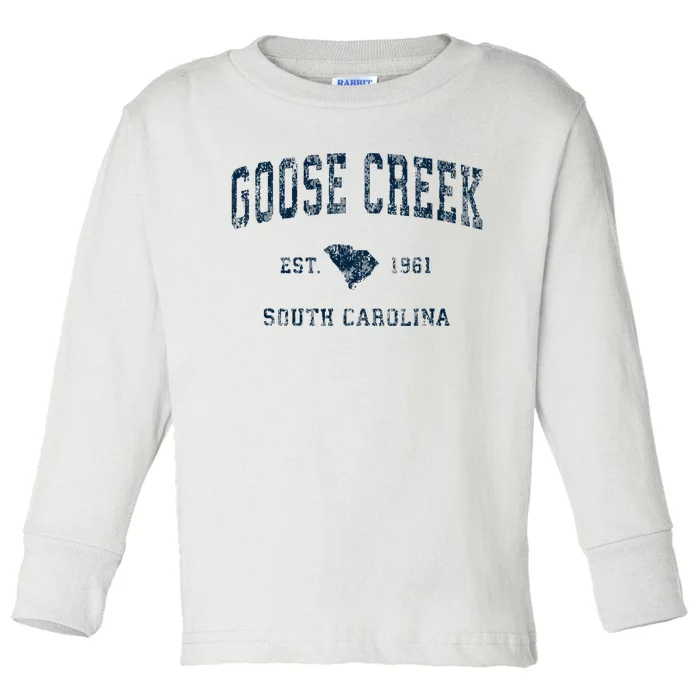 Goose Creek South Carolina Sc Vintage Sports Toddler Long Sleeve Shirt