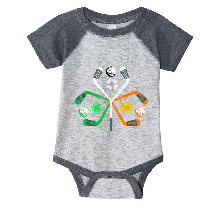 Golf Clover Shamrock Irish Flag St Patricks Day Tee Gifts Infant Baby Jersey Bodysuit