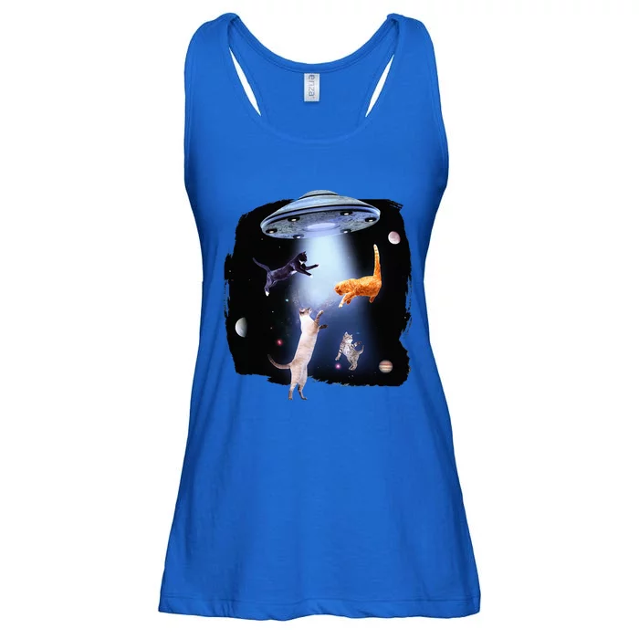 Galaxy Cat Space Kitty Planets Galaxy Ladies Essential Flowy Tank