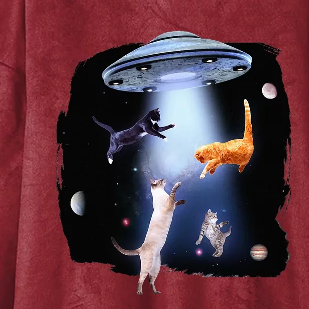 Galaxy Cat Space Kitty Planets Galaxy Hooded Wearable Blanket