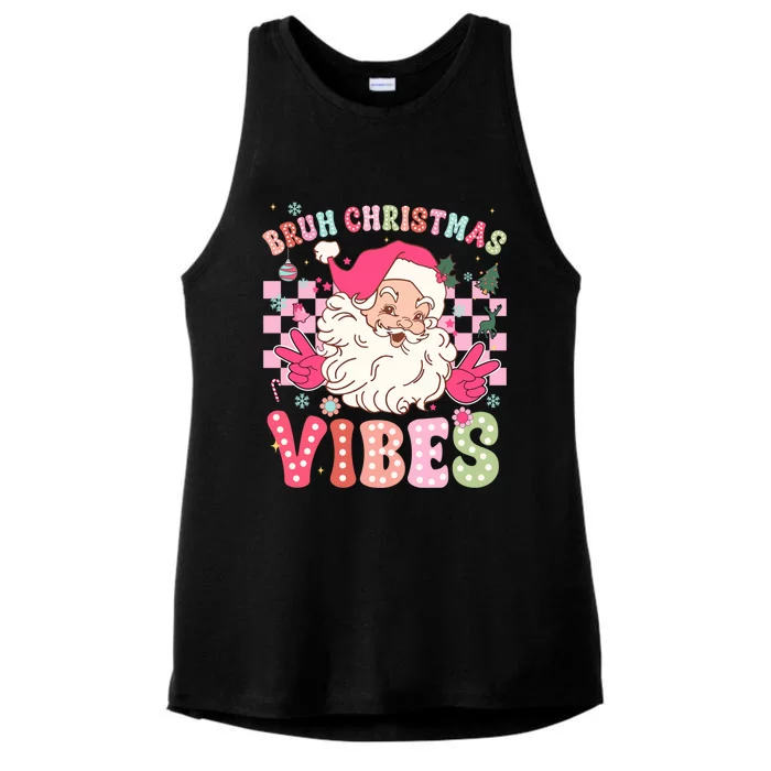 Groovy Cute Santa Claus Bruh Christmas Vibes Xmas Gift Ladies Tri-Blend Wicking Tank