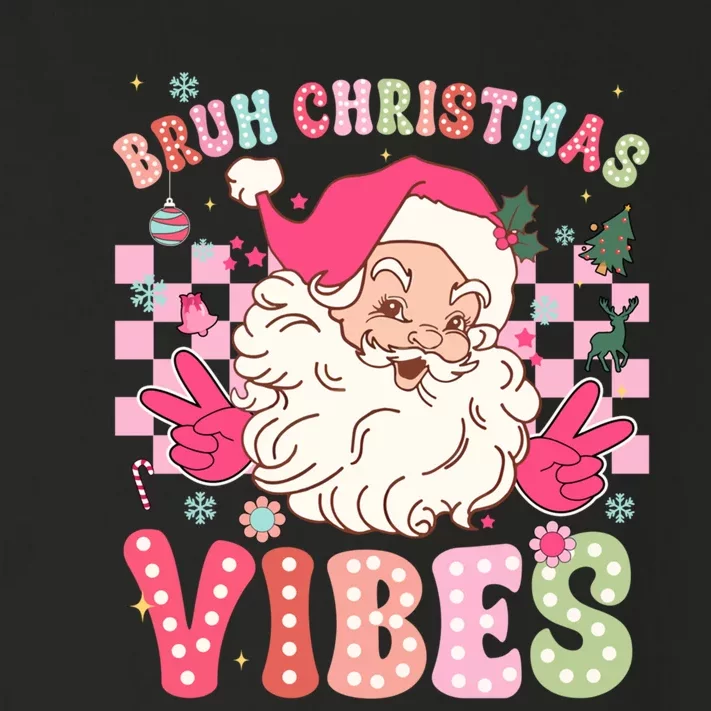 Groovy Cute Santa Claus Bruh Christmas Vibes Xmas Gift Toddler Long Sleeve Shirt