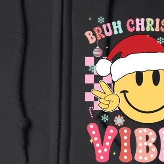 Groovy Cute Santa Claus Bruh Christmas Vibes Xmas Gift Full Zip Hoodie